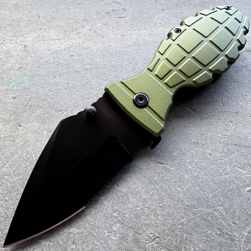 7" Grenade Design Pocket Knife