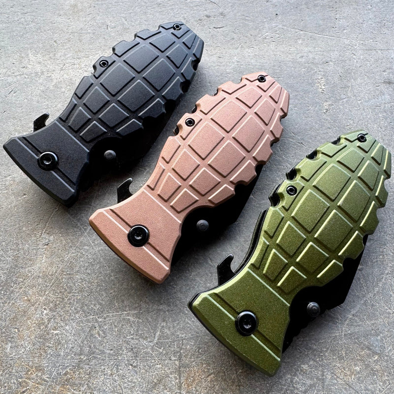 7" Grenade Design Pocket Knife