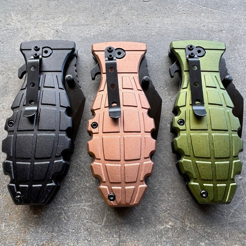 7" Grenade Design Pocket Knife