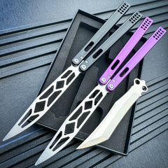 Archit Butterfly Knife Balisong Trainer Dull + Live Blade Set + Tools