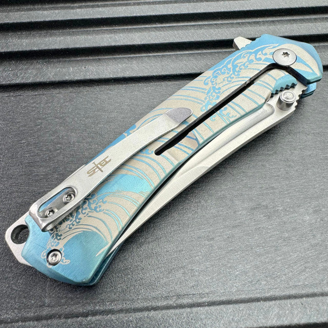 STEC Military Tactical Spring Assisted Folding Pocket Knife Trailing Point Blade