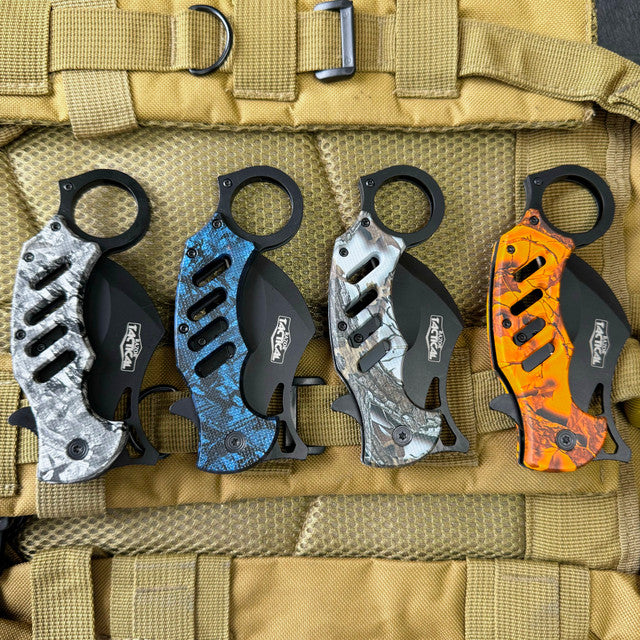 Razor Tactical Karambit Spring Assisted Open Folding Pocket Knife Curve Blade