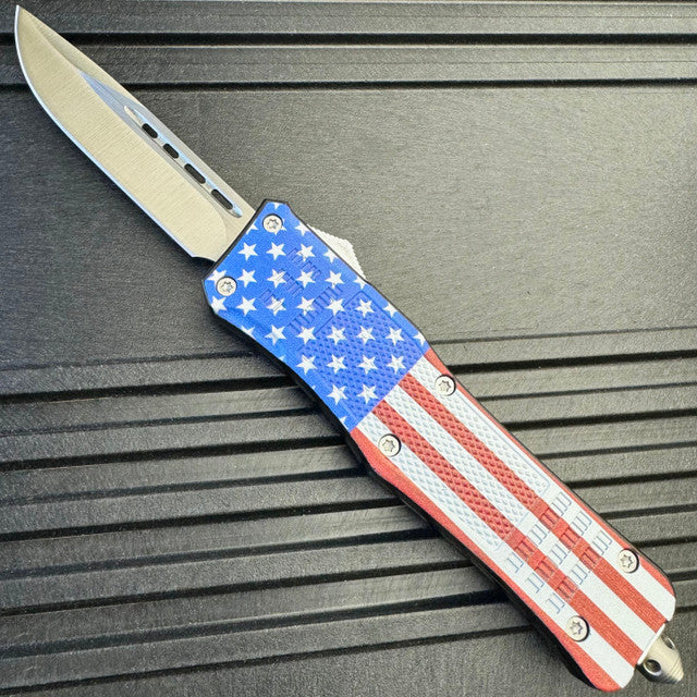 American Flag Patriot OTF Clip Point Blade