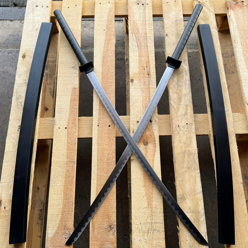 Japanese Samurai Twin Katana Blades Set Steel Swords Dual w/ Backstrap