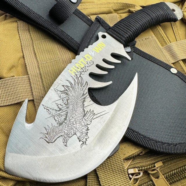 11.5" Outdoor Camping Survival Fixed Blade Tomahawk Eagle Etch Axe Hatchet Knife
