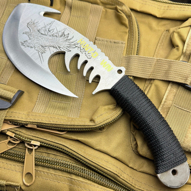 11.5" Outdoor Camping Survival Fixed Blade Tomahawk Eagle Etch Axe Hatchet Knife