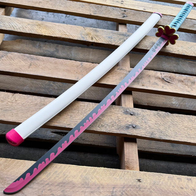 41" Metal Demon Slayer Mitsuri Kanroji Samurai Sword Katana Cosplay Blade Steel