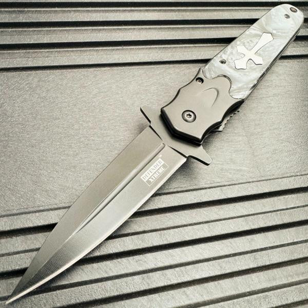 8.5" Cross Spring Assisted Open Blade Pocket Knife