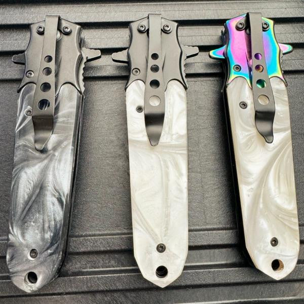8.5" Cross Spring Assisted Open Blade Pocket Knife