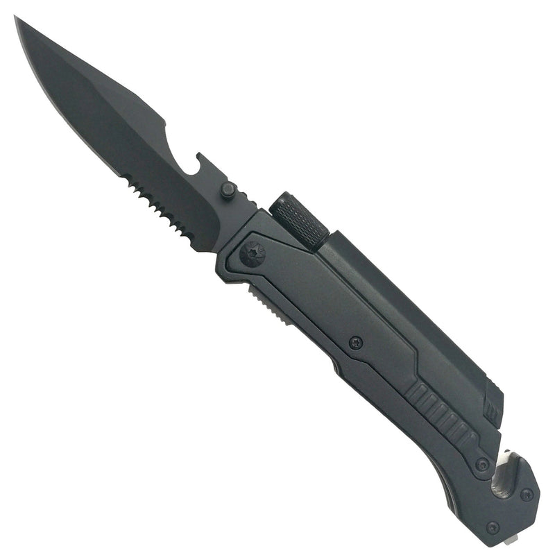8.5" Survival Rescue Pocket Knife w/ LED Light