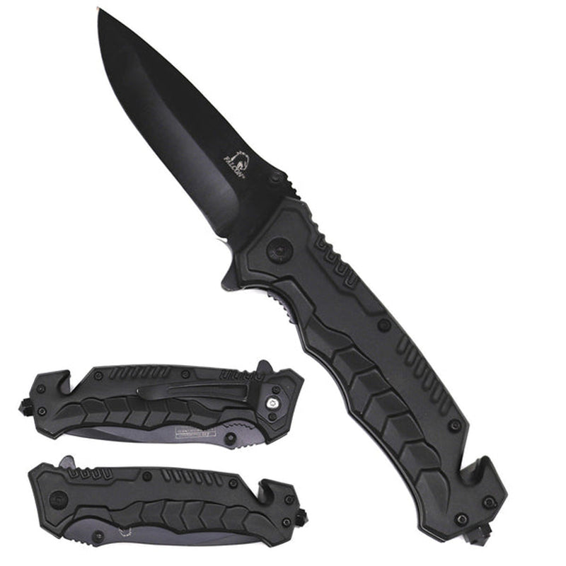 8" Pocket Knife with Belt Cutter and Glass Breaker