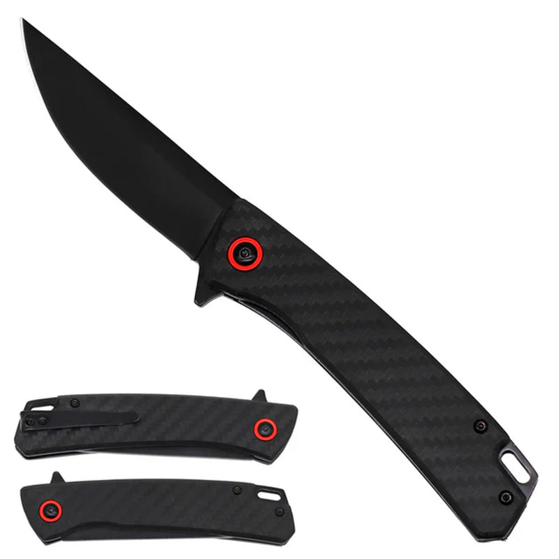 Pocket Knife – 3mm Bearing Steel Blade, Carbon Fiber Handle