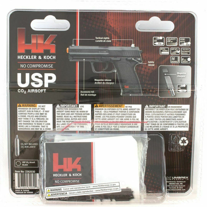 H&K USP LICENSED CO2 GAS BLOWBACK METAL AIRSOFT PISTOL HAND GUN - BLADE ADDICT