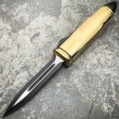 50 CAL Bullet Handle Auto OTF Gold - BLADE ADDICT