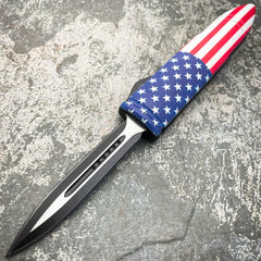 50 CAL Bullet Handle Auto OTF USA Flag - BLADE ADDICT