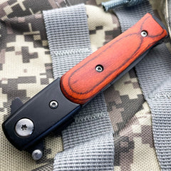 TAC FORCE MILANO STILETTO Pocket Knife Wood - BLADE ADDICT