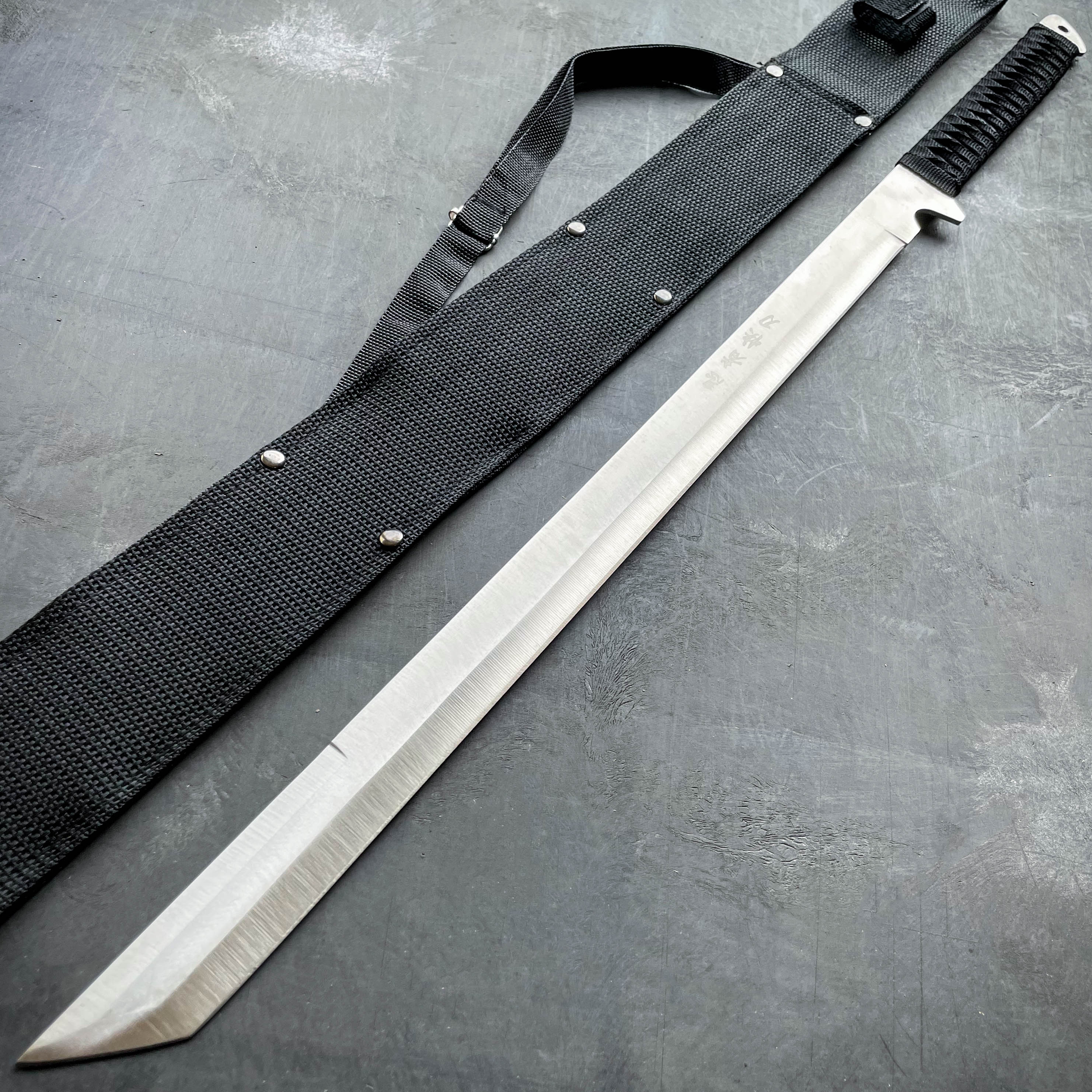 27 NINJA SWORD TANTO Machete + 2 Knife Full Tang Tactical Blade Katana