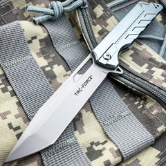 TAC-FORCE Military Tanto Pocket Knife Grey - BLADE ADDICT