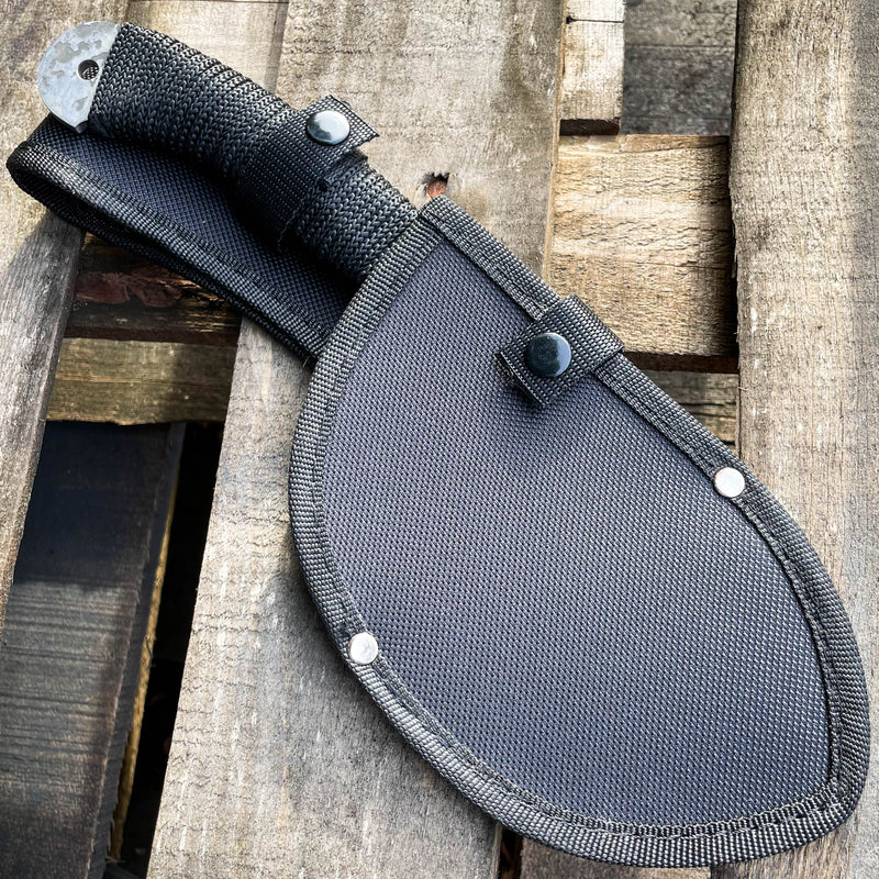 11.5" Outdoor Camping Survival Fixed Blade Tomahawk Wolf Etch Axe Hatchet Knife - BLADE ADDICT