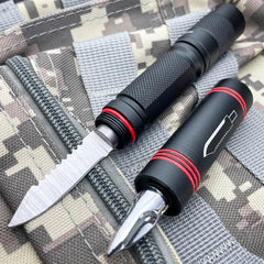 High Powered Tactical Flash Light w/ Knife