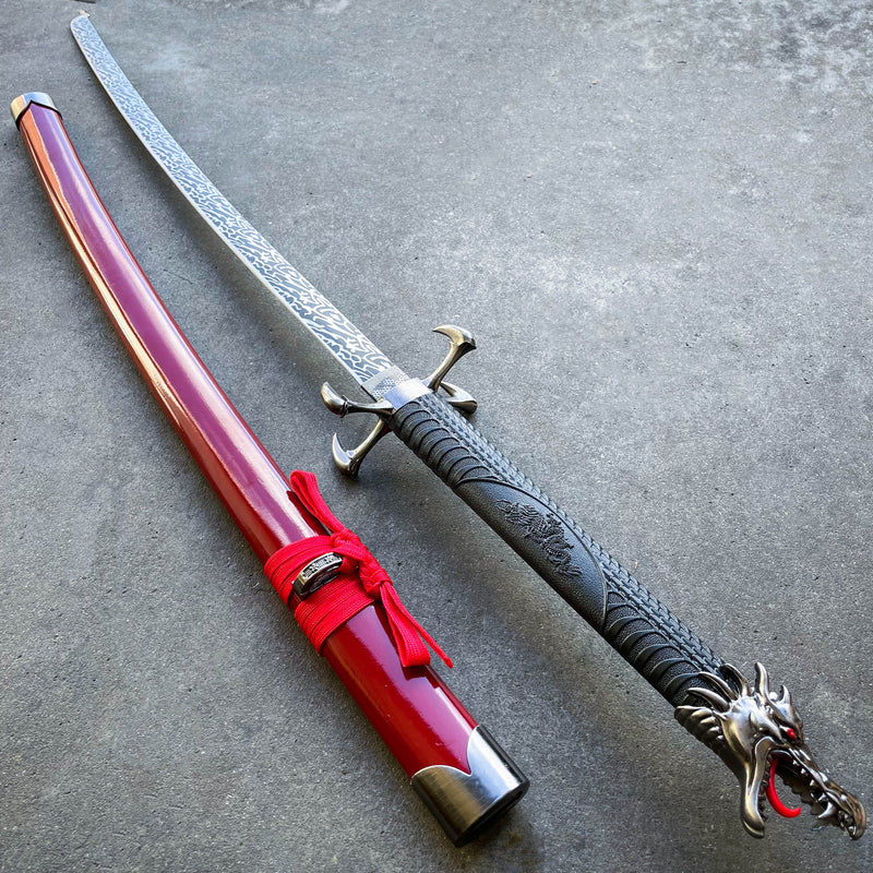 40" Red Dragon SAMURAI NINJA Bushido KATANA Japanese Four Claw Sword Blade