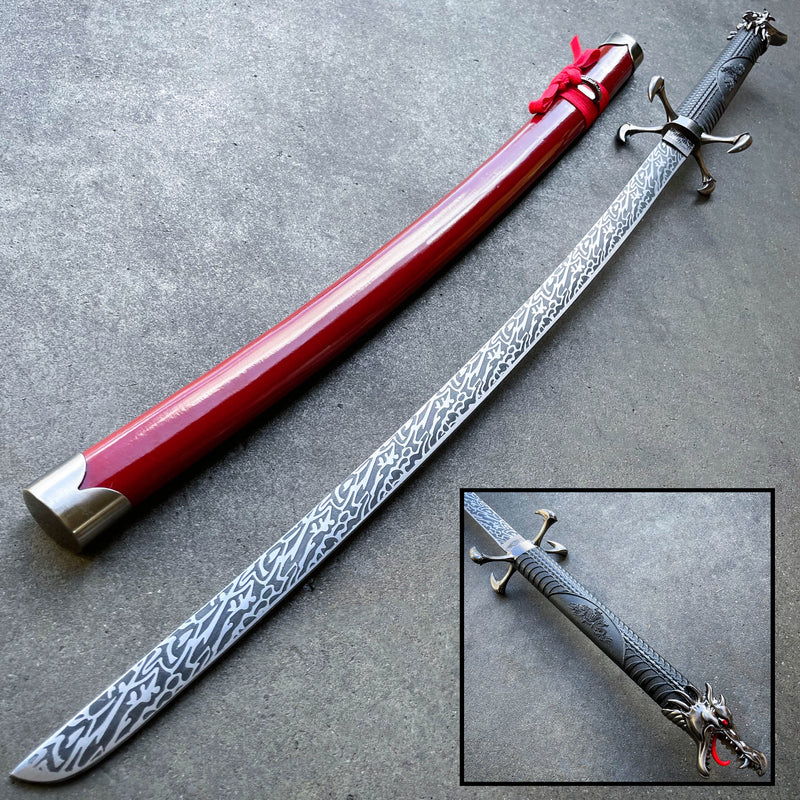 40" Red Dragon SAMURAI NINJA Bushido KATANA Japanese Four Claw Sword Blade