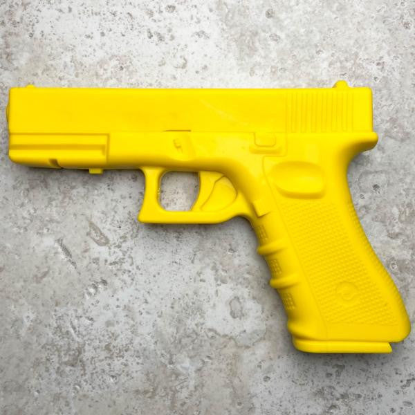 9" Martial Arts Self Defense Practice Training Gun Glock Rubber Plastic Pistol Yellow - BLADE ADDICT