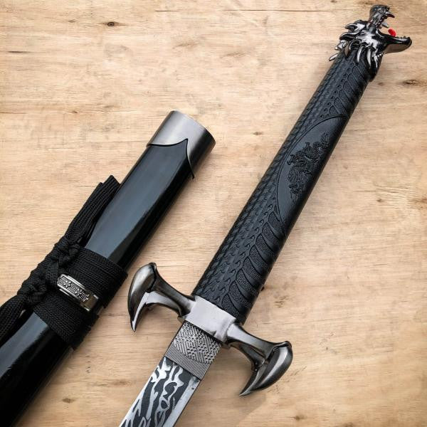 40" Black Dragon SAMURAI NINJA Bushido KATANA Japanese Four Claw Sword Blade - BLADE ADDICT