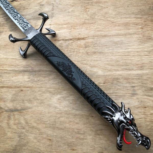 40" Black Dragon SAMURAI NINJA Bushido KATANA Japanese Four Claw Sword Blade - BLADE ADDICT