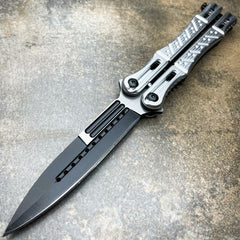 Prospect Balisong Butterfly Knife Silver - BLADE ADDICT
