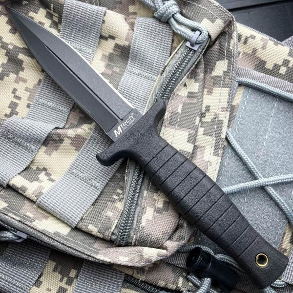 9" Double Edge Military Boot Knife Tactical Throwing Dagger Fixed Blade w/ Case - BLADE ADDICT