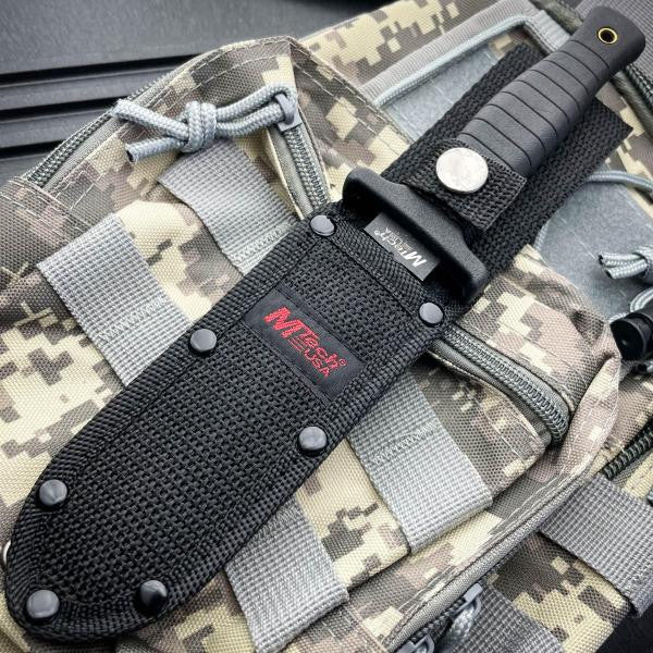 9" Double Edge Military Boot Knife Tactical Throwing Dagger Fixed Blade w/ Case - BLADE ADDICT