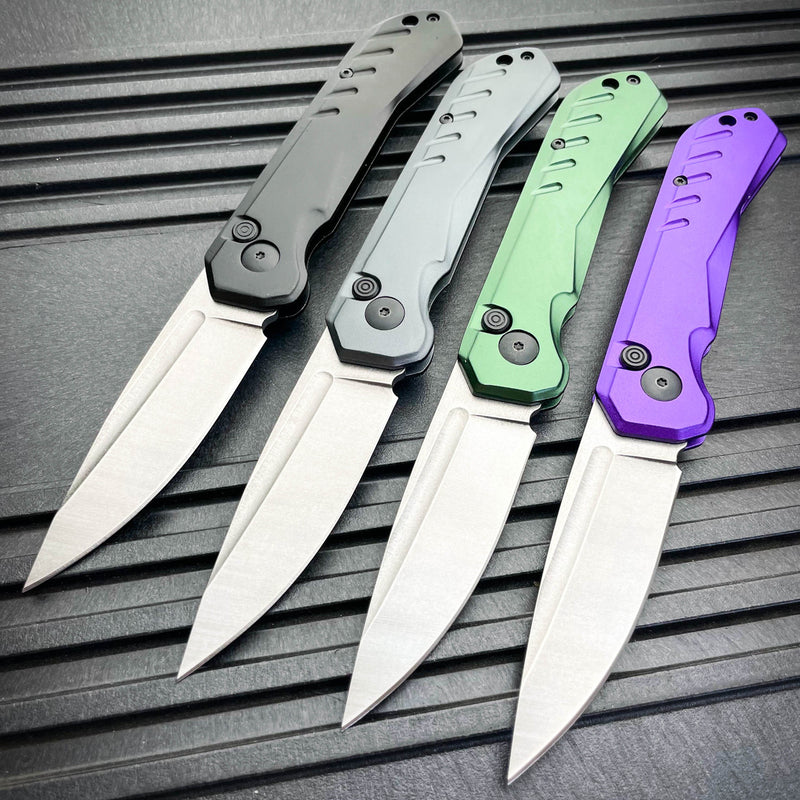 Clip Point Military Switch Blade Pocket Knife - BLADE ADDICT