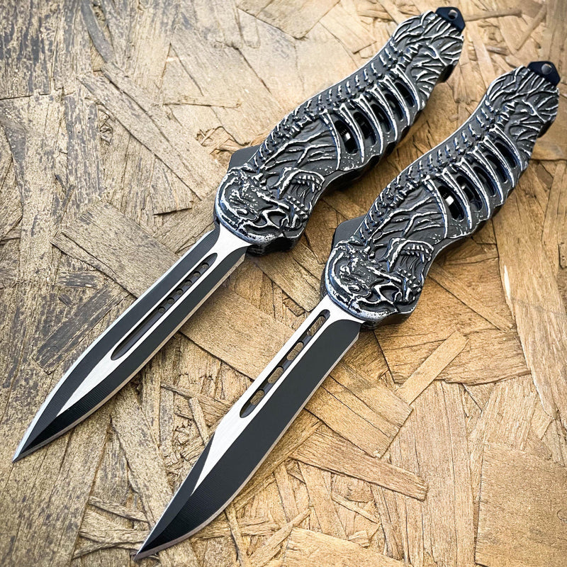 8.65" Reaper Stonewash Auto OTF Knife - BLADE ADDICT