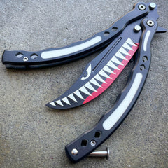 Military Shark Balisong Trainer Butterfly Knife - BLADE ADDICT