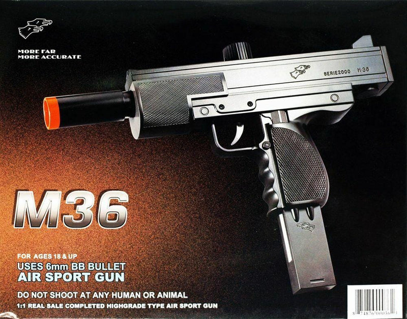 M36 UZI Spring Airsoft Pistol BB Hand Gun - BLADE ADDICT