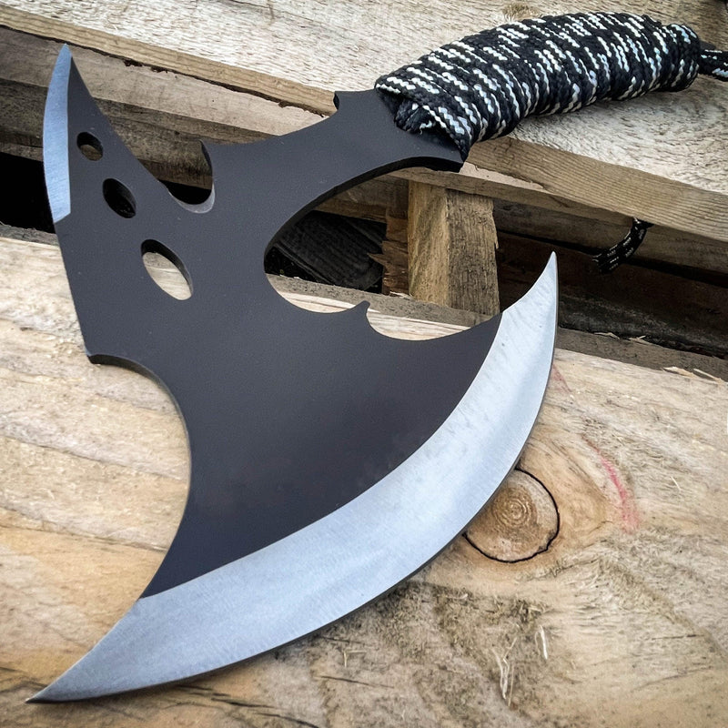 11" TACTICAL TOMAHAWK THROWING AXE FULL TANG BATTLE HATCHET HUNTING SURVIVAL NEW - BLADE ADDICT