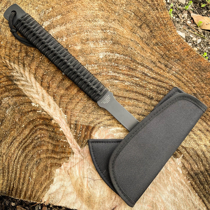 15" Black Tactical Tomahawk Axe Full Tang Outdoor Hunting Camping Hatchet NEW - BLADE ADDICT