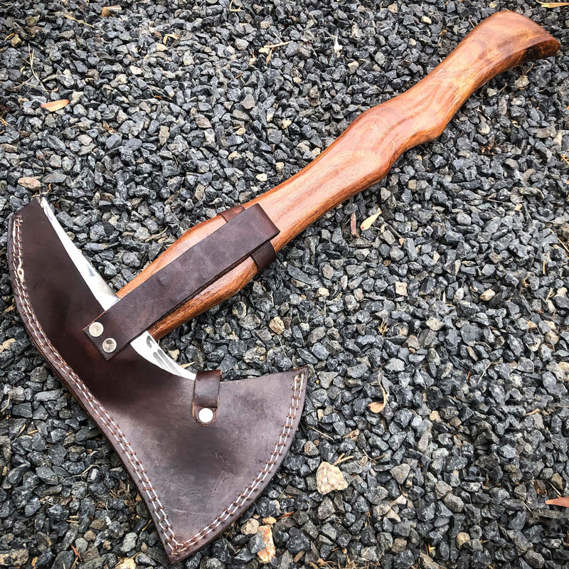 BoneEdge 18" Throwing Axe Tomahawk Wood Handle - BLADE ADDICT