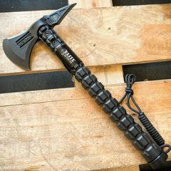 Elite Tactical USMC Marines Military Combat Tomahawk Hatchet AXE w Survival Kit - BLADE ADDICT