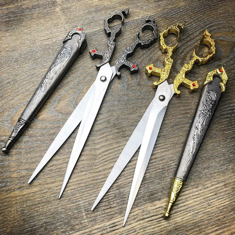10" Medieval Renaissance Scissors Bodice Dirk Dagger Knife Fixed Blade - BLADE ADDICT