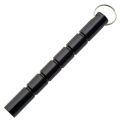 5″ SELF DEFENSE FLAT BLACK KUBOTAN w KEYCHAIN - BLADE ADDICT