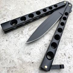 Helix Butterfly Balisong Knife Black - BLADE ADDICT