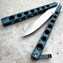 Helix Butterfly Balisong Knife Blue - BLADE ADDICT