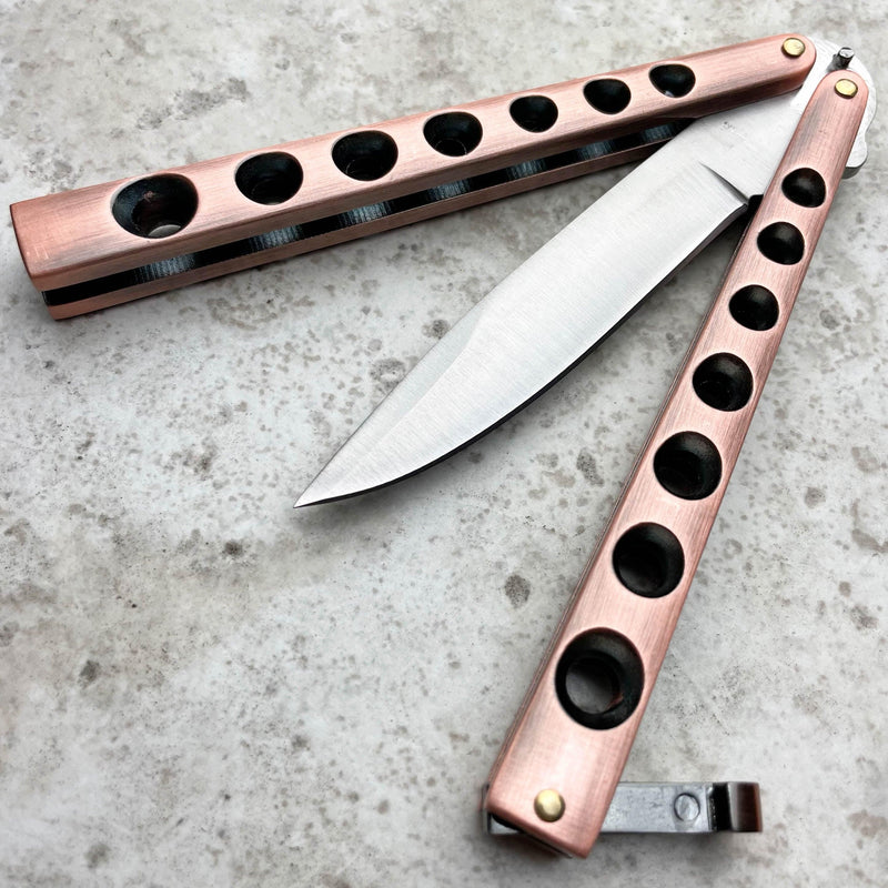 Helix Butterfly Balisong Knife Bronze - BLADE ADDICT