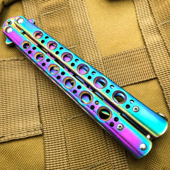 Butterfly Balisong Trainer Knife Training Dull Tool Stainless Metal Practice NEW - BLADE ADDICT