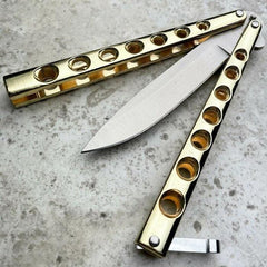Helix Butterfly Balisong Knife Gold - BLADE ADDICT