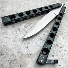 Helix Butterfly Balisong Knife Green - BLADE ADDICT