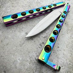 Helix Butterfly Balisong Knife Rainbow - BLADE ADDICT