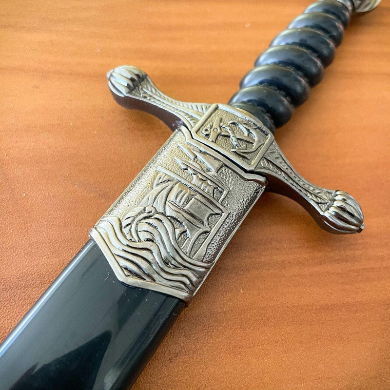 13" Medieval Ornate Fantasy Sailors Navy Dagger Short Sword w/ Sheath NEW - BLADE ADDICT